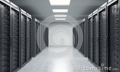 3D rendering of server for data storage, processing and analysis Stock Photo