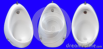 3d rendering a set of white design ceramic urinals. Stock Photo