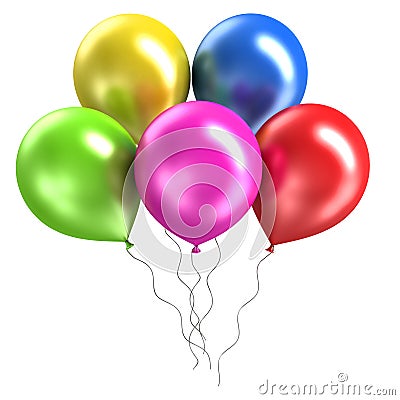 3d rendering shiny ballons on white background Stock Photo
