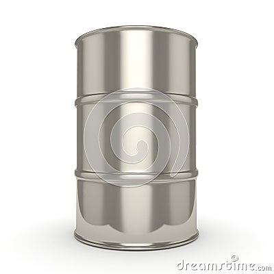 3D rendering Shiny chrome barrel Stock Photo