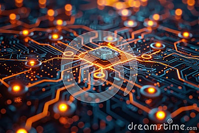 Isometric Networking 3D Rendering Stock Photo