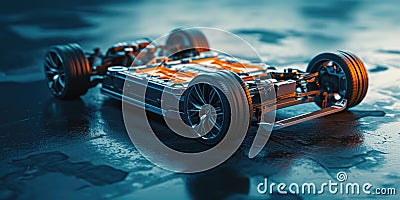 A 3D Rendering Showcasing Powerful, Clean Batteries For Electric Vehicles And Devices Stock Photo