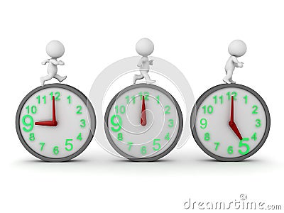 3D Rendering showing person with getting tired throughout the day Stock Photo