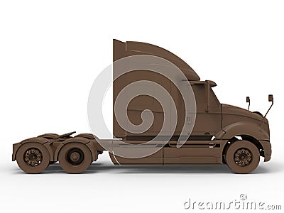 3D rendering - side view of a large cargo truck Cartoon Illustration