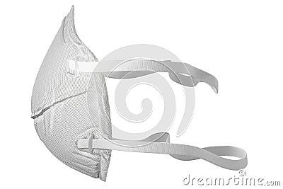 3d rendering side view of Protective face mask isolated on white background , clipping paths Stock Photo