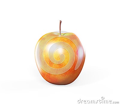 3d rendering silver apple.High resolution 3d render Stock Photo
