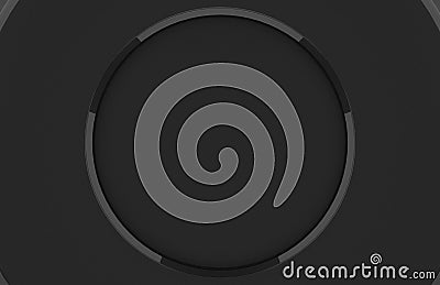 3d rendering. simple blank black circle space wall background. Stock Photo