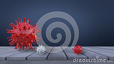 3d rendering of simple covid-19 virus model Stock Photo