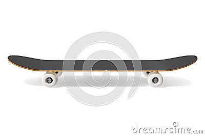 3d rendering skateboard deck isolated on white background, side view. Stock Photo