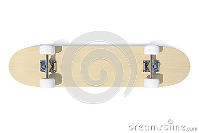 3d rendering skateboard deck isolated on white background, top view. Stock Photo