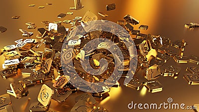 3d rendering social networking icons Editorial Stock Photo