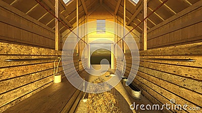 3D rendering of the stables Stock Photo