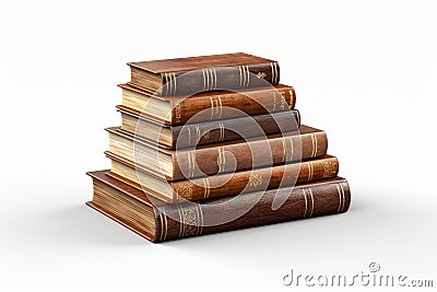 3d rendering stack of books isolated on white background for realistic visual impact Stock Photo