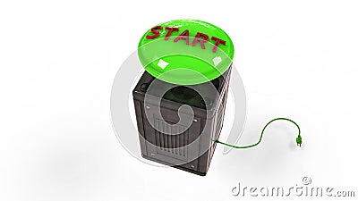 3D rendering. The start button Stock Photo