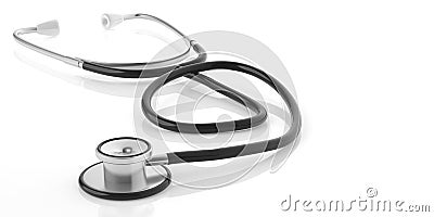3d rendering stethoscope on white background Stock Photo