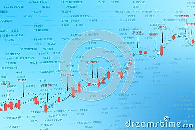 3d rendering, Stock chart with blue background Stock Photo