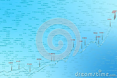 3d rendering, Stock chart with blue background Stock Photo