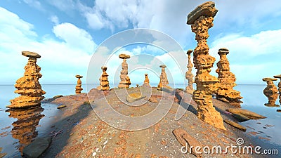 3D rendering of Stone monument Stock Photo