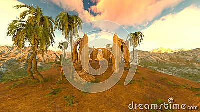 3D rendering of Stone monument Stock Photo