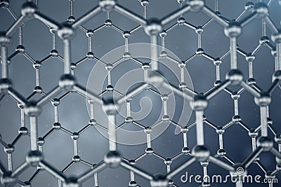 3d rendering structure of the graphene tube, abstract nanotechnology hexagonal geometric form close-up, concept graphene Stock Photo