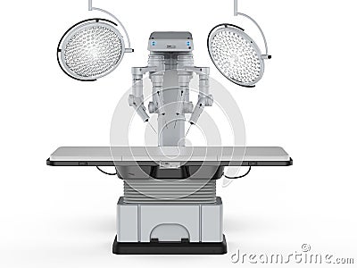 Surgery room with robotic surgery Stock Photo
