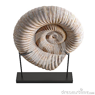 3D rendering of a swirl shell sculpture isolated on a white background Stock Photo