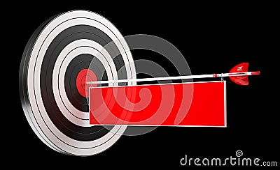 3D rendering target black white and red target with arrows Stock Photo