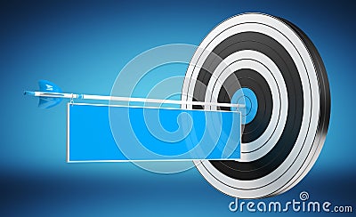 3D rendering target black white and red target with arrows Stock Photo