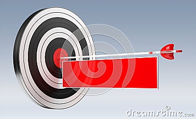 3D rendering target black white and red target with arrows Stock Photo