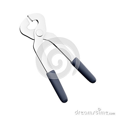 3D rendering of a technical electrical cutting pliers. 3d rendering cutting plier icon Stock Photo