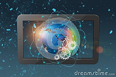 3D rendering technology abstract background, concept of global communication Stock Photo