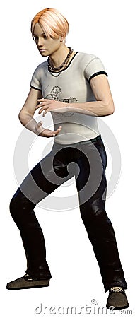 3D Rendering Teenager Boy on White Stock Photo