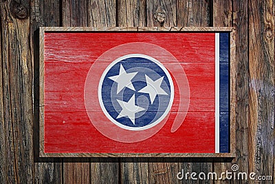 Wooden Tennessee flag Stock Photo