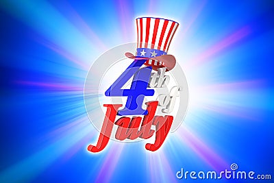 3D rendering of 4th of July, Independence day in the United State Stock Photo