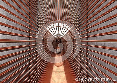 3D Rendering Time Tunnel Stock Photo