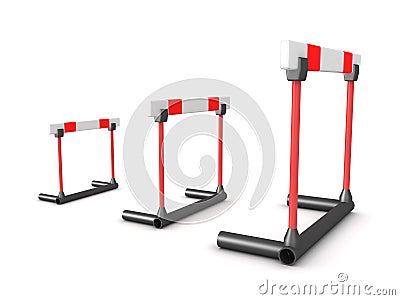 3D Rendering to increasingly larger hurdles Stock Photo