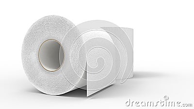 3d rendering of two toilet paper rolls isolated in a studio background Stock Photo