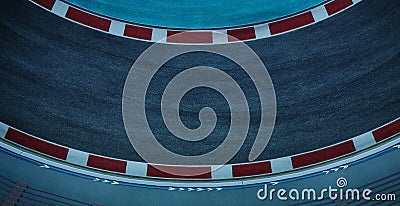 3d rendering top view empty curve racetrack Stock Photo