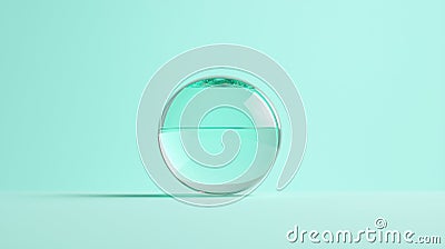 A 3D rendering of a translucent sphere with a gradient of color. Stock Photo