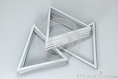 3d rendering, triangle metal framework, industrial background Cartoon Illustration