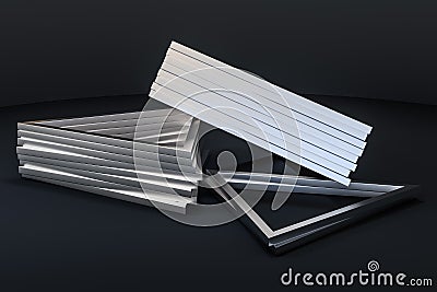 3d rendering, triangle metal framework, industrial background Cartoon Illustration