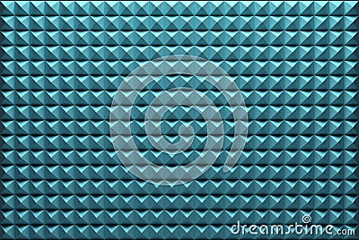 3D rendering turquoise acoustic foam panel background Stock Photo