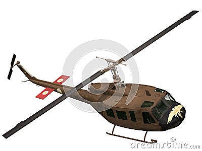 3d Rendering of a UH-1 Iroquis Huey Stock Photo