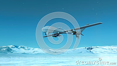 3D rendering of an unmanned attack aircraft Stock Photo