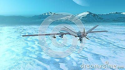 3D rendering of an unmanned attack aircraft Stock Photo