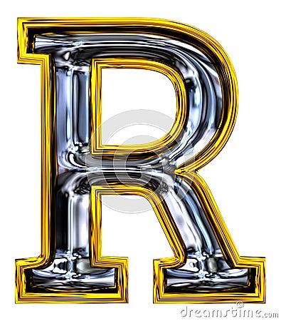 3D rendering. Uppercase Letter R Stock Photo