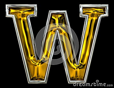 3D rendering. Uppercase Letter W Stock Photo