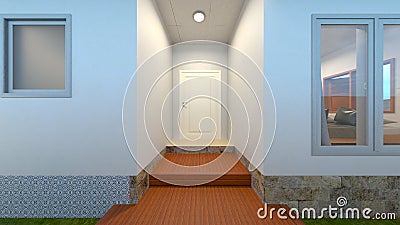 3D rendering of the vestibule Stock Photo