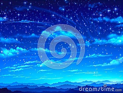 3d rendering view of sky at night in nature Stock Photo