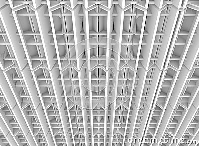 3d rendering. View from under of Abstract gray connected pattern concrete bridge background Stock Photo